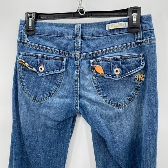 Miss Me Flare 5-Pocket Low Rise Jeans Blue Women's Size 26 - Picture 2 of 12